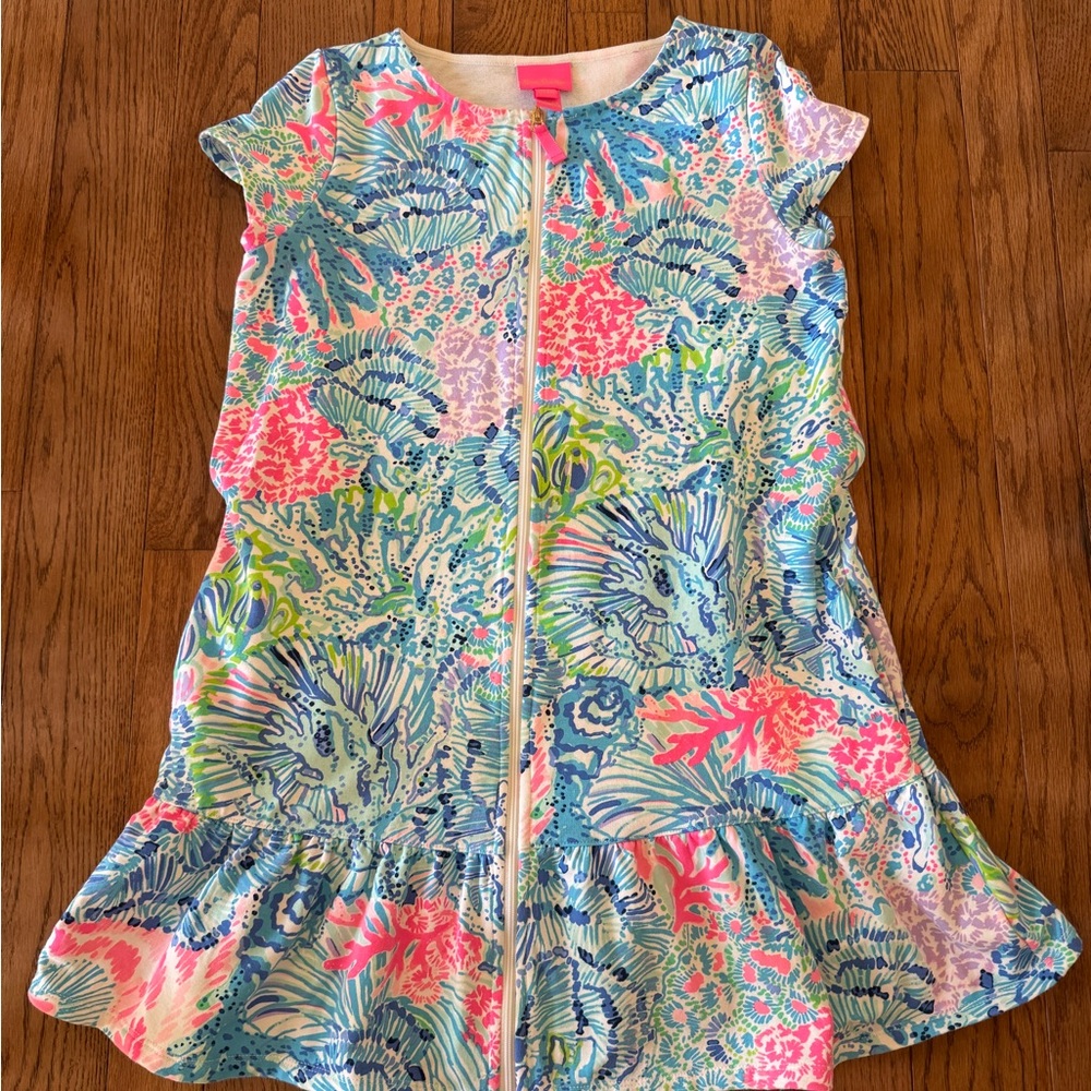 Lilly Pulitzer Colorful Tropical Print Swim Cover-Up, Size XL 12-14, Big Girls